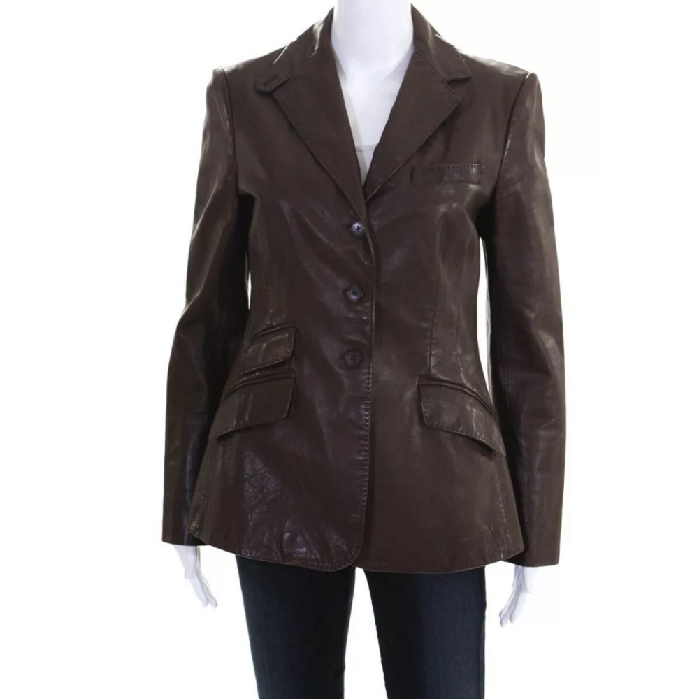 Ralph Lauren Leather Blazer Blue Label size 8